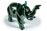 Polished Banded Malachite Elephant Carving - DR Congo #335560-1